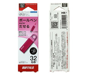 �o�b�t�@���[ BUFFALO �m�b�N�X���C�h USB3.1(Gen1) USB�������[ 32GB �s���N RUF3-KS32GA-PK