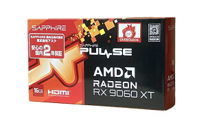 SAPPHIRE PULSE Radeon RX 9060 XT GAMING OC 16GB �O���t�B�b�N�X�{�[�h 11350-03-20G VD9219
