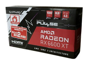 Sapphire PULSE Radeon RX 6600 XT GAMING OC 8G �O���t�B�b�N�X�{�[�h 11309-03-20G VD7833