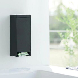 山崎実業(Yamazaki) マグネット お風呂 入浴剤 ストッカー ブラック 約W10XD7.7XH24.2cm タワー tower 固形入浴剤 収納ケース 浴室 洗濯機横 5749