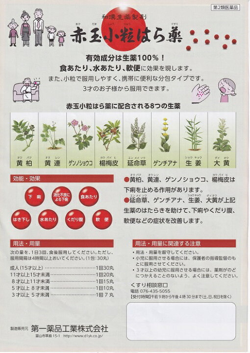 324円 セール商品 赤玉小粒はら薬 5袋セット 2包 置き薬 配置薬 富山 赤玉 和漢生薬 第一薬品工業 下痢 食あたり くだり腹 送料無料 324円 セール商品 赤玉小粒はら薬 5袋セット 2包 置き薬 配置薬 富山 赤玉 和漢生薬 第一薬品工業 下痢 食あたり くだり腹 送料無料