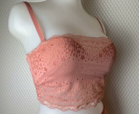 レイリエブ ビスチェ ストラップレスブラ レースチューブトップ　モールドカップブラ内蔵 コットン混レース