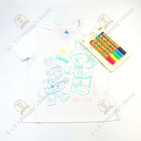 香港ディズニー 2021 ダッフィー＆オルメル・キッズ用Tシャツ＆カラーリングペンセット