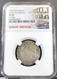 1580�N �C���O�����h ��� 6�y���X S-2572 �G���U�x�X1�� NGC VF 20 �󏭂Ŕ������R�C��