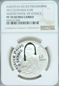 2012年 スロバキア 銀貨 10ユーロ S10E マスター・パヴォル・オブ・レヴォカ NGC PF 70 ウルトラカメオ