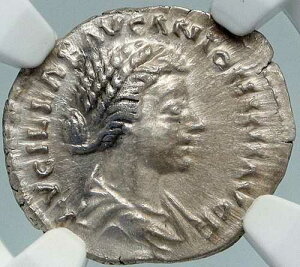 LUCILLA LUCIUS VERUS �̍� ���A 161AD �V���o�[ ���[�}�� �R�C�� WREATH NGC i88354