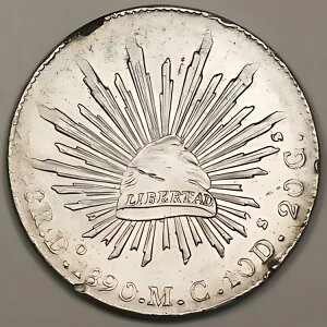 LVRa 1890 Do MC 8 Reales Vo[ RC AU/UNC CAP  RAYS x^[ ~g