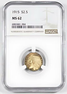 1915N $2.5 ($2 1/2) CfBAwbhNH[^[ C[O  NGC MS62 UNC/BU #1