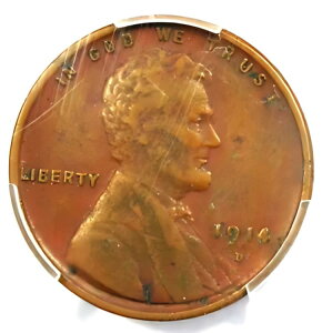 1914-D リンカーン ウィート セント 1C - 認定 PCGS XF ディテール EF - レア キー デイト ペニー