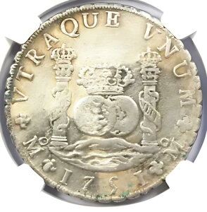 1751 メキシコ ピラー ドル 8 レアル銀貨 (8R) - 認定 NGC AU 詳細