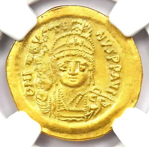 Justin II AV Solidus S[h rU` RC 565-578 AD - F NGC Choice AU