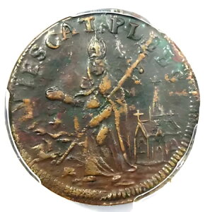 1670 ニュージャージー セント パトリック ファーシング コロニアル コイン 1/4P - PCGS XF 詳細 (EF)