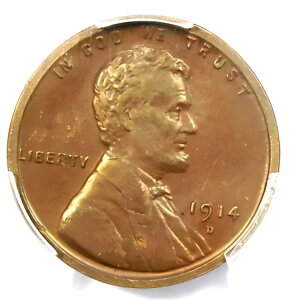 1914-D リンカーン ウィート セント 1C - 認定 PCGS AU 詳細 - レア キー デイト ペニー!