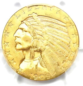 1909-D CfBA S[h n[t C[O $5 RC - PCGS MS63 (UNC BU) - A - $1,500 l