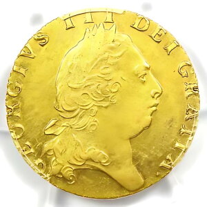 1797 英国ジョージ 3 世ゴールド ギニア 1G - 認定 PCGS AU55 - レア コイン!