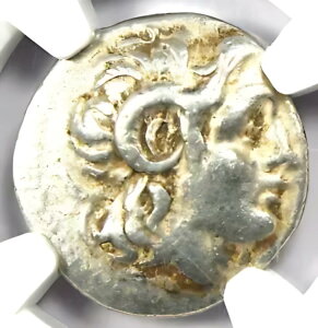 Lysimachus AR Drachm Silver Thrace Coin 305-281 BC - F NGC VF