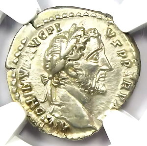 アントニヌス ピウス AR デナリウス銀貨 138-161 AD - NGC AU - 5/5 表面!