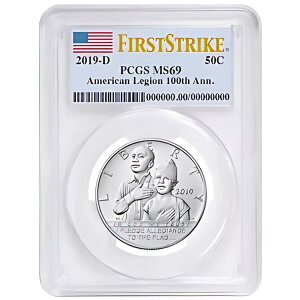 2019-D UNC 50c �A�����J�݋��R�l�� 100th �A�� �n�[�t�_���[ PCGS MS69 FS �t���O ���x��