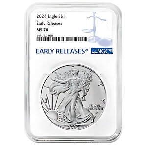 2024 $1 �A�����J�� �V���o�[ �C�[�O�� NGC MS70 ER �u���[���x��