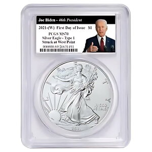 2021 (W) $1 �^�C�v 1 �A�����J�� �V���o�[ �C�[�O�� PCGS MS70 FDOI �o�C�f�� �� 46 ��哝�� ...