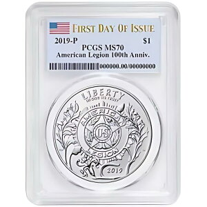 2019-P UNC $1 �A�����J�݋��R�l�� 100th Ann PCGS MS70 FDOI �����x��