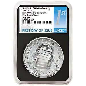 2019-P UNC $1 �A�|�� 11 �� 50th �A�� �V���o�[ �_���[ NGC MS70 FDI �t�@�[�X�g ���x�� ���g��...