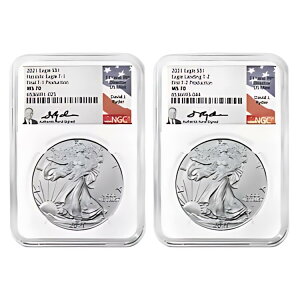 2021 $1 T1 ����� T2 �V���o�[ �C�[�O�� �Z�b�g NGC MS70 �ŏ��ōŌ�̐��Y David ...