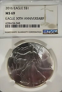 2016 EAGLE NGC MS69 �g30th ANNIVERSARY�h $1 �V���o�[