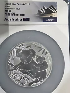 2018P 10 �I���X �I�[�X�g�����A S$10 �R�A�� ���s���� MS69 NGC �V���[�P�[�X