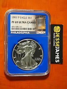 1997 P プルーフ シルバー イーグル NGC PF69 ウルトラ カメオ リバティ ベル レーベル ブルー コア