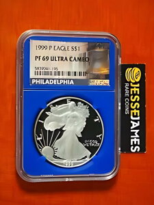 1999 P プルーフ シルバー イーグル NGC PF69 ウルトラ カメオ リバティ ベル レーベル ブルー コア