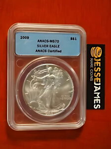2009 $1 �A�����J�� �V���o�[ �C�[�O�� ANACS MS70 �u���[ ���x��