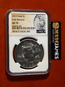 2023 $1 �V���o�[ �s�[�X �_���[ NGC MS70 ���������[�X ���x��