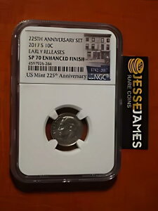 2017 S 10C �N���b�h ���[�Y�x���g �_�C�� NGC SP70 �����d�グ���������[�X ���x��