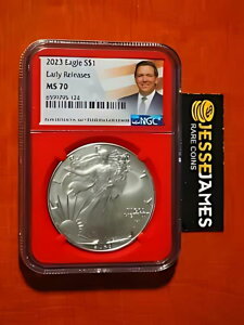 2023 $1 �A�����J�� �V���o�[ �C�[�O�� NGC MS70 ���������[�X ���� �f�U���e�B�X ���x�� ���b�h