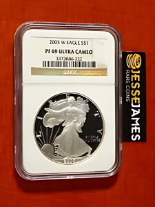 2005 W �v���[�t �V���o�[ �C�[�O�� NGC PF69 �E���g�� �J���I �N���V�b�N �u���E�� ���x��