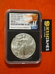 2021 (W) �V���o�[ �C�[�O�� NGC MS70 ���E�F�X�g �|�C���g �~���g �h�i���h �g�����v ���x�� T1 �ɓ���