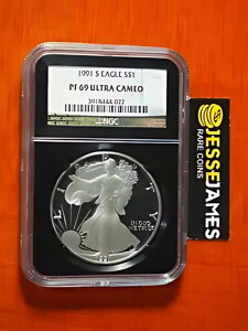 1991 S プルーフ シルバー イーグル NGC PF69 ウルトラ カメオ ブラック コア ホルダー