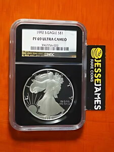 1992 S プルーフ シルバー イーグル NGC PF69 ウルトラ カメオ ブラック コア ホルダー
