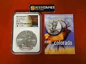 2021 $1 AJ Vo[ C[O NGC MS70 čXe[g V[Y Rh T1 J[ht