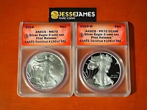2016 W �v���[�t & UNC �V���o�[ �C�[�O�� ANACS PR70 MS70 �t�@�[�X�g �X�g���C�N 2 �R�C�� �Z�b�g