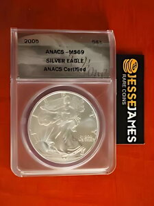 2005 $1 �A�����J�� �V���o�[ �C�[�O�� ANACS MS69