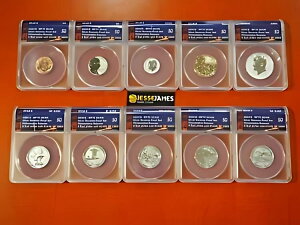 2018 S ���o�[�X �v���[�t �V���o�[ ANACS RP70 10 �R�C�� �Z�b�g �Z���g �X���[ �P�l�f�B & �N�H�[�^�[