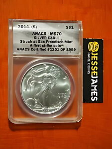 2014 (S) $1 �A�����J�� �V���o�[ �C�[�O�� ANACS MS70 FS ���T���t�����V�X�R�����ǂɔ���