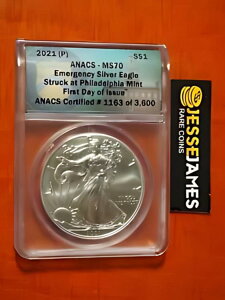 2021 (P) �V���o�[ �C�[�O�� ANACS MS70 FDI �ً}���s�t�B���f���t�B�A �g���b�N ���x��