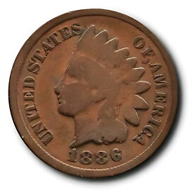 1886 タイプ 2 インディアン ヘッド セント 1C VG 非常に良い