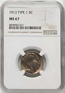 1913 TYPE 1 US obt@[wbh jbP 5C - NGC MS 67