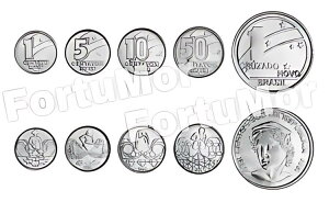 uW UNC RC 5 ZbgA1 5 10 50 Centavos 1 Cruzado Novo 1989 1990