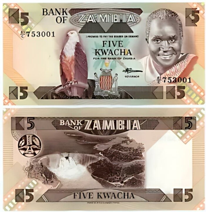 Zambia ザンビア 純銀製 ふき取ら 5、10 クワッチャ 保証書付き 送料込み