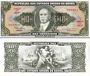 uW 1 Centavo on 10 Cruzerios 1966AUNCAP-183a (G[ Minstro)ATC 15